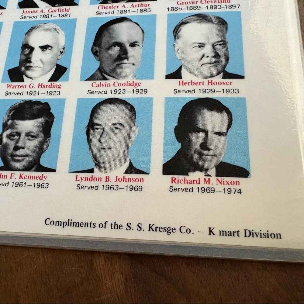Kmart American Presidents Vintage Placemats Set 4 United States